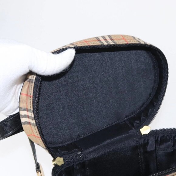 Authentic BURBERRY Nova Check Vanity Hand Bag bst384-121825 - Picture 11 of 16